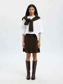 Lulu Brushed Hw Knit Skirt - Delicioso Melange