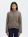 Sia Ras Ls Knit Zipper Cardigan Noos - Steel Gray