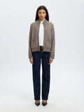 Sia Ras Ls Knit Zipper Cardigan Noos - Steel Gray