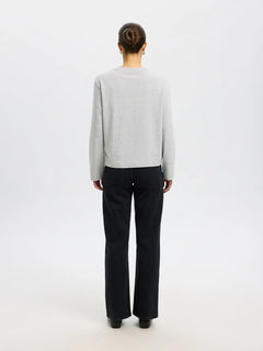 Essential Ls Boxy Tee - Light Grey Melange