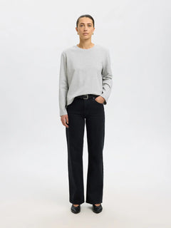 Essential Ls Boxy Tee - Light Grey Melange