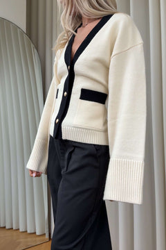 N-Lenyxette Knit Cardigan - White