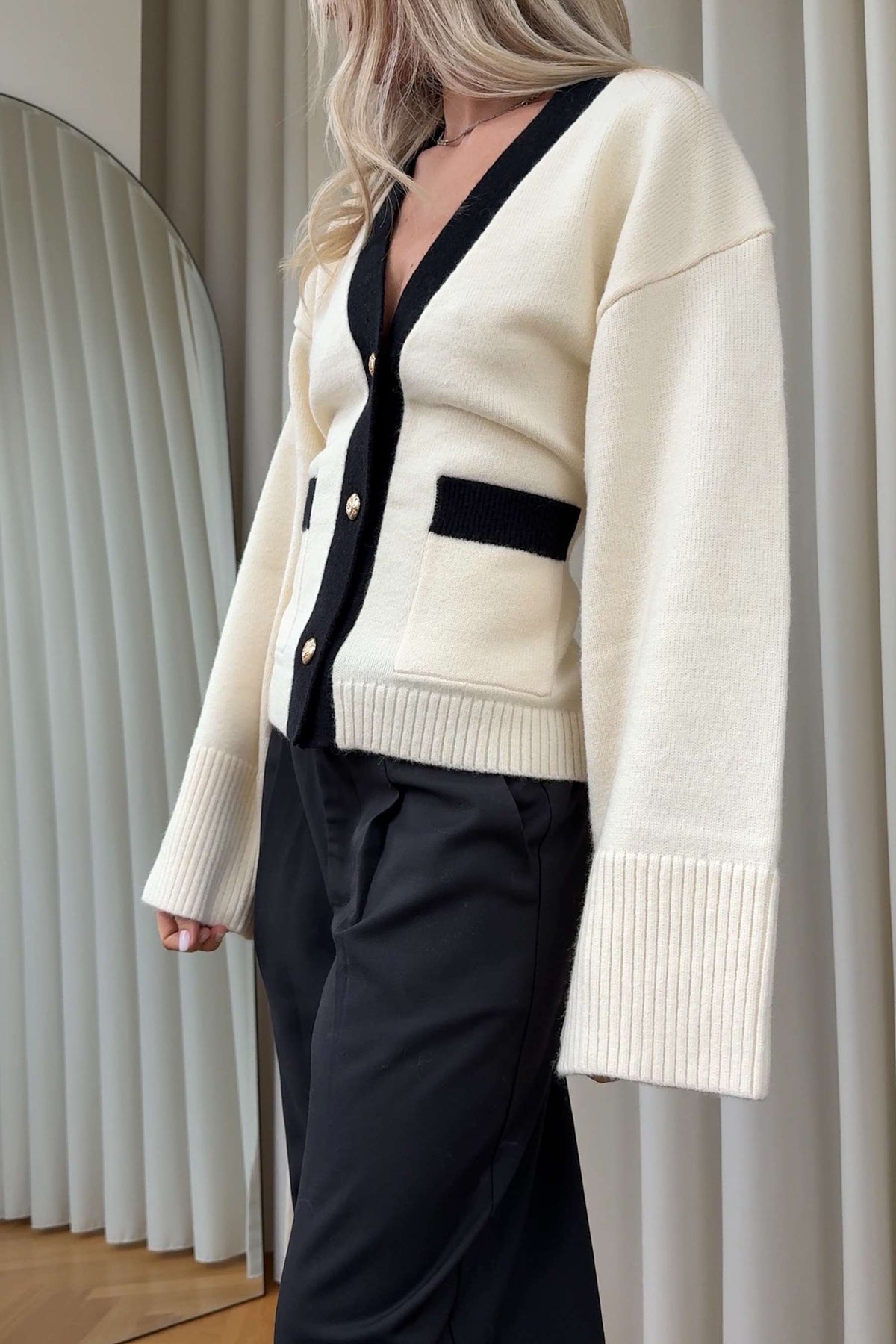 N-Lenyxette Knit Cardigan - Vit