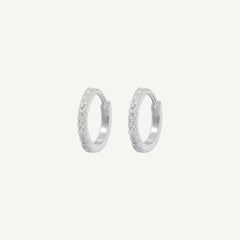 Small Hoops - Silver White
