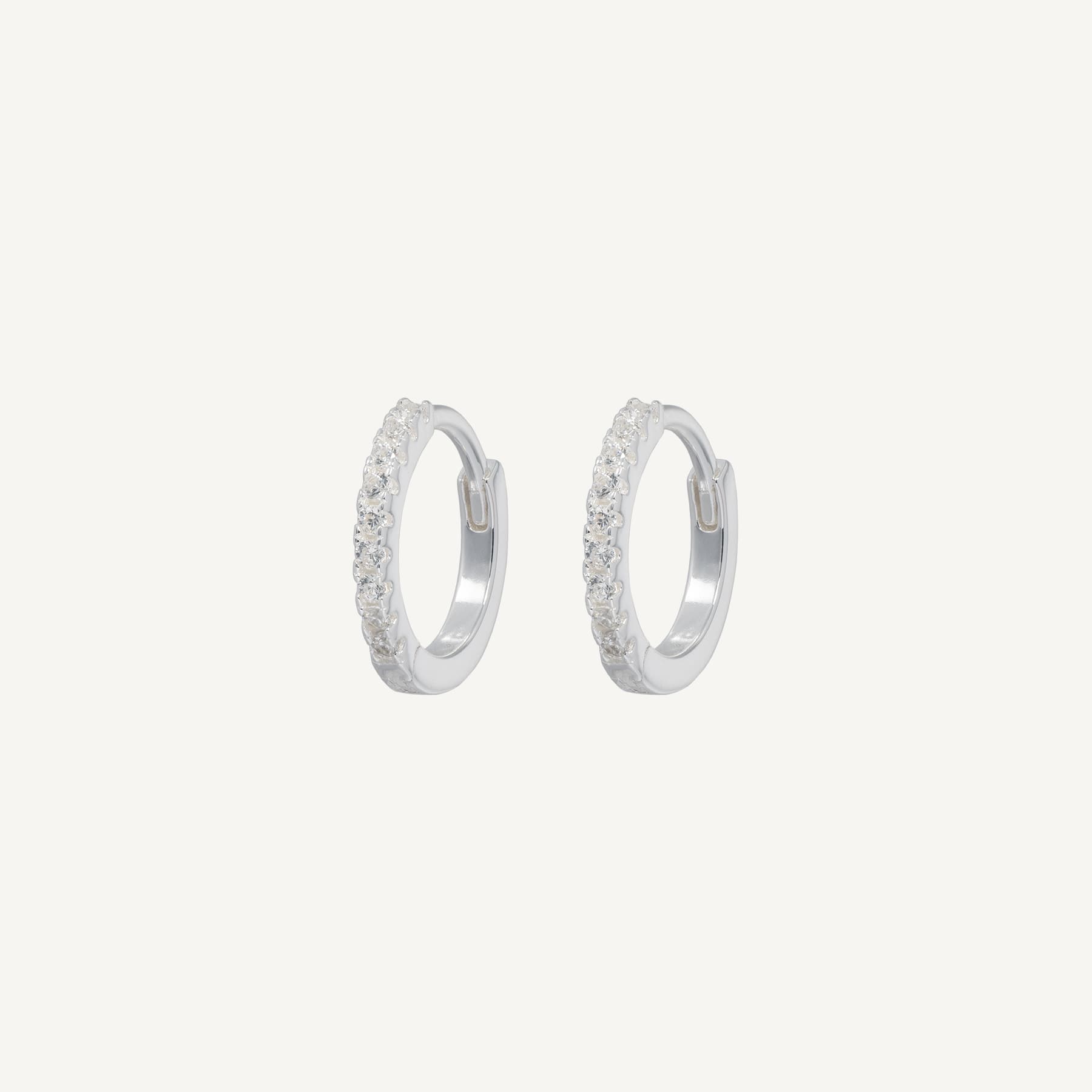 Small Hoops - Silver White