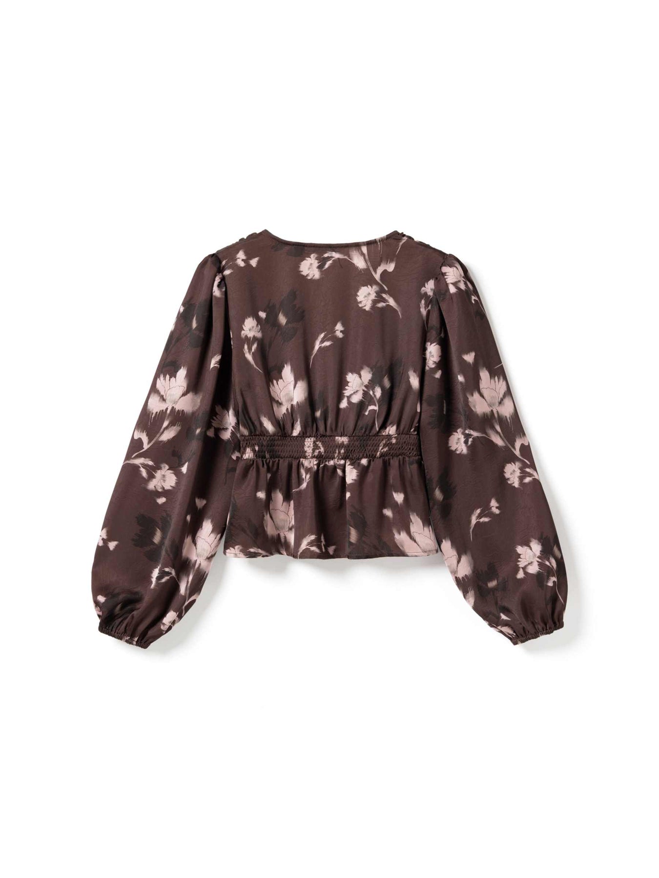 N-Lilith Ls Topp - Dena Burgundy Print