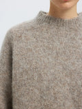 Gabriella Ls Knit New O-Neck - Stålgrå Melange