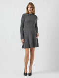 Yasdolly Ls Stickad Klänning - Medium Grey Melange
