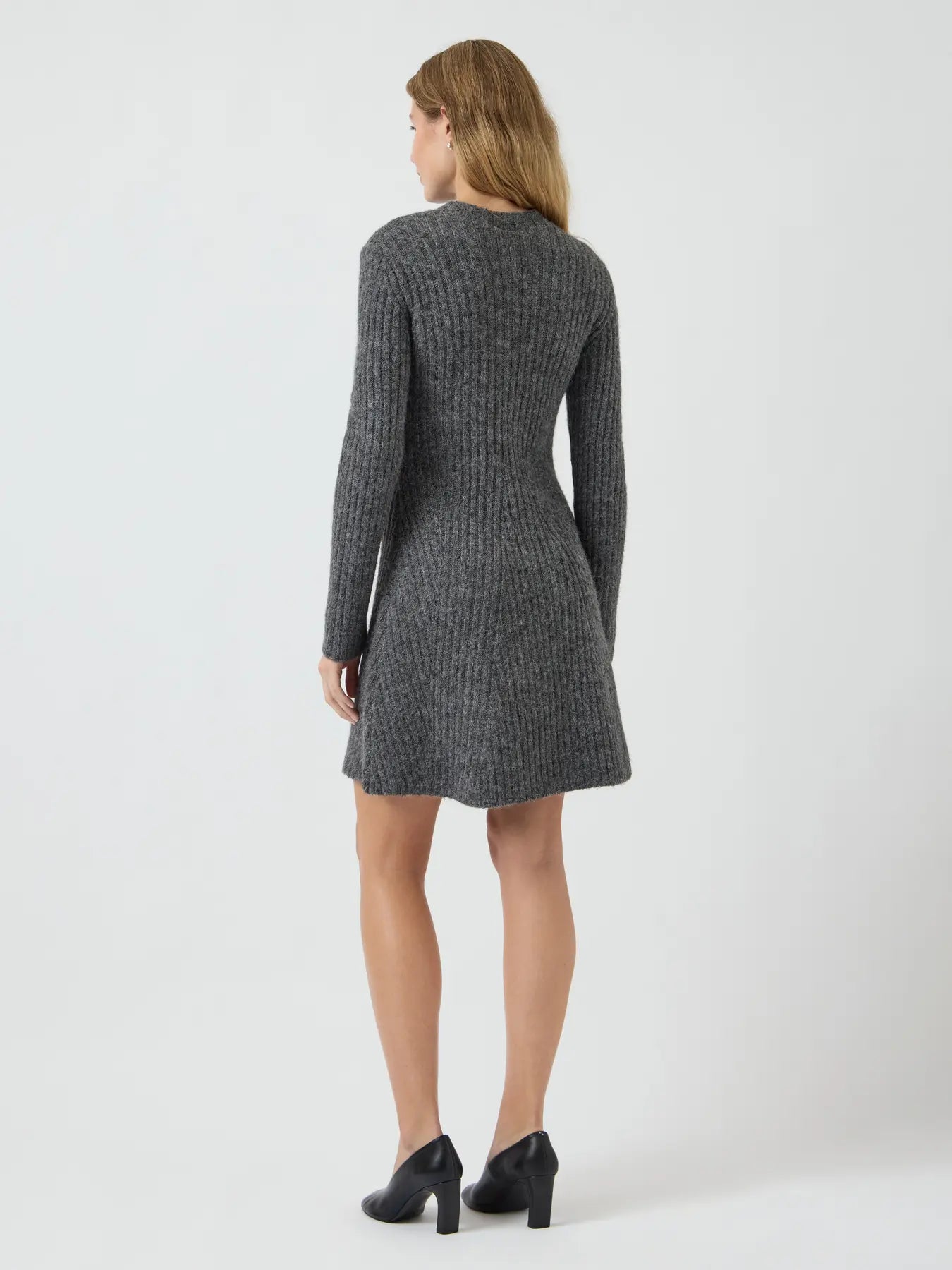 Yasdolly Ls Stickad Klänning - Medium Grey Melange