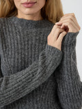 Yasdolly Ls Stickad Klänning - Medium Grey Melange