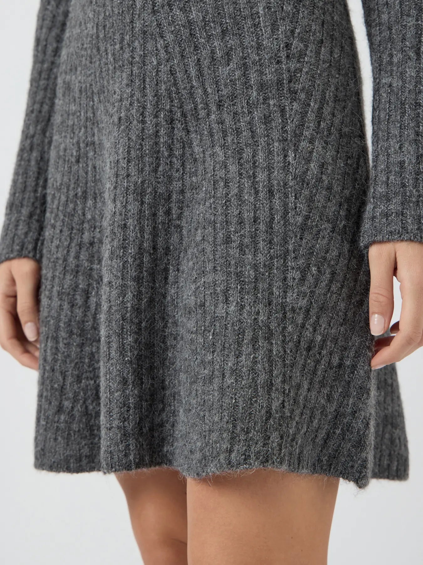 Yasdolly Ls Stickad Klänning - Medium Grey Melange