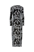 Yasflorana Ls Long Dress - Black Silver Sequins