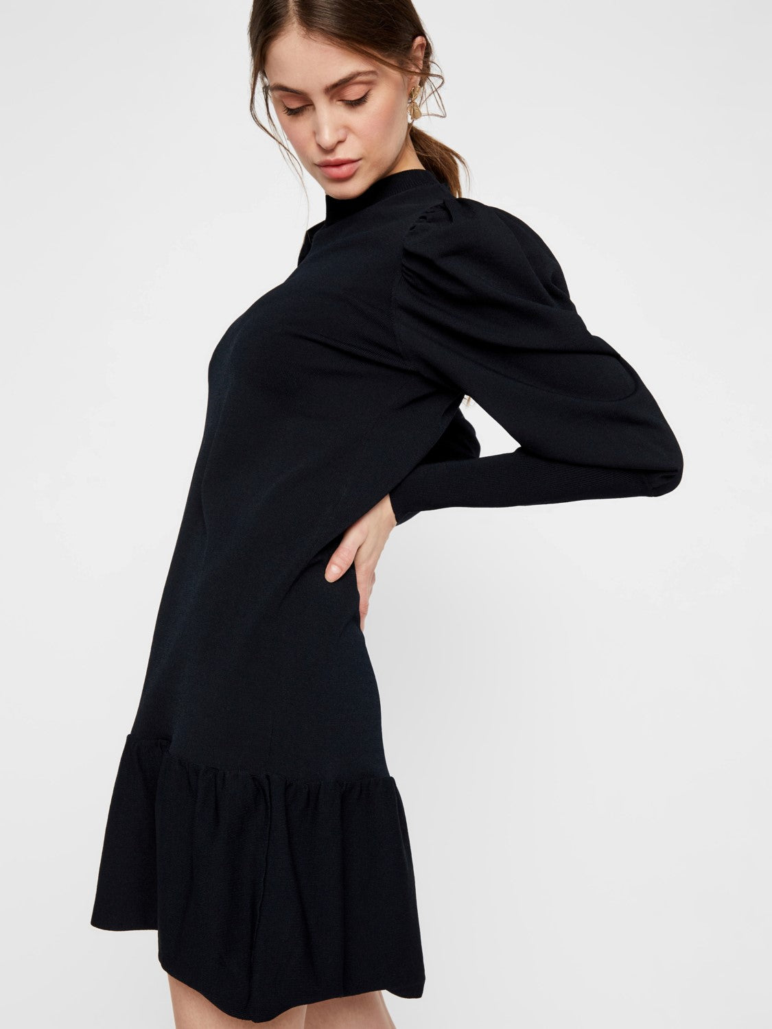 Yasines LS Knit Dress - Black