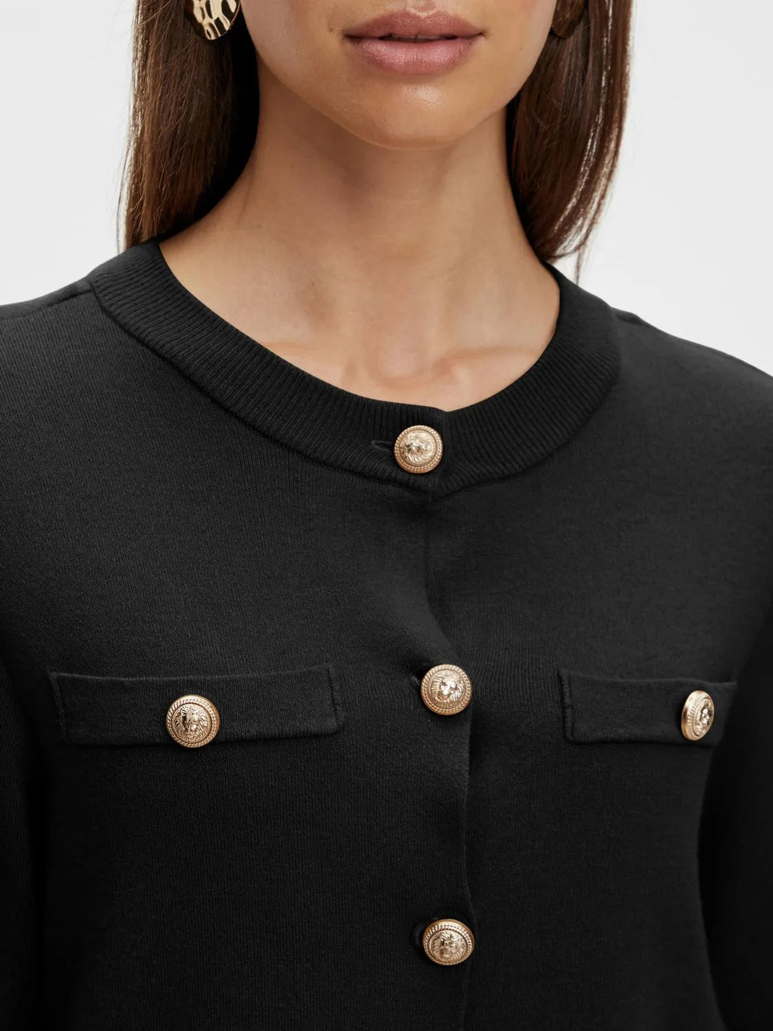 Yaspimi Ls Knit Cardigan S. - Black