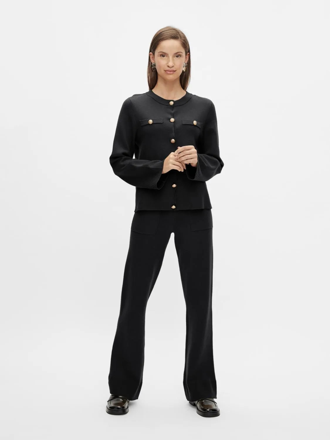 Yaspimi Ls Knit Cardigan S. - Black