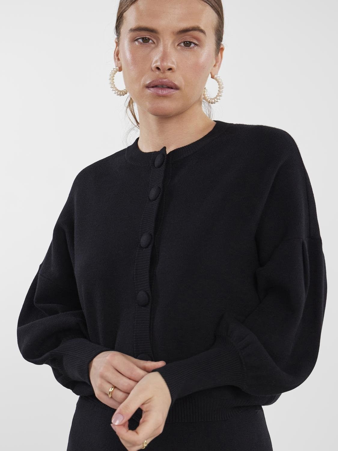 Yasfonny Ls Knit Cardigan S. - Svart
