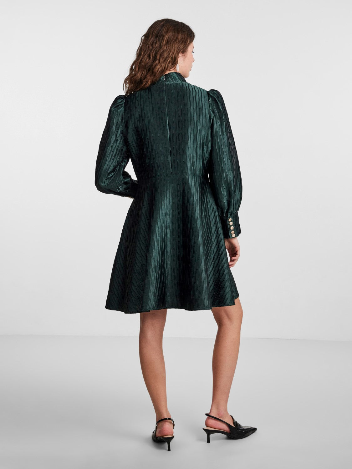 Yasripple LS Dress - Scarab