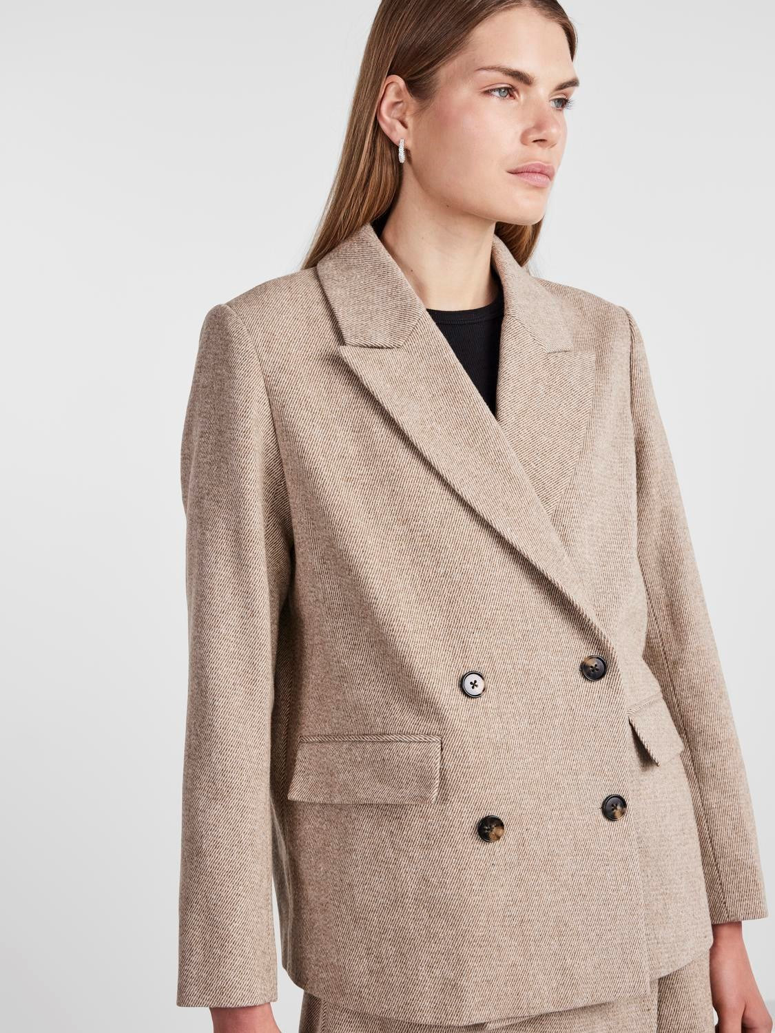 Yassummer LS Wool Mix Blazer - Toasted Coconut