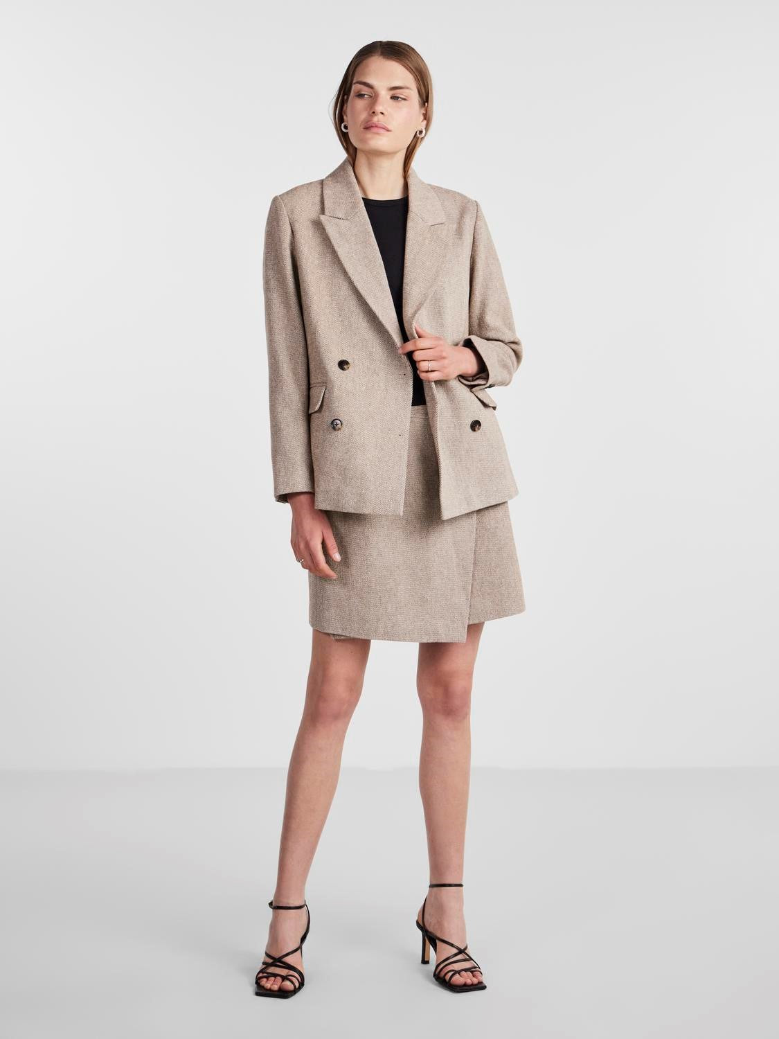 Yassummer LS Wool Mix Blazer - Toasted Coconut