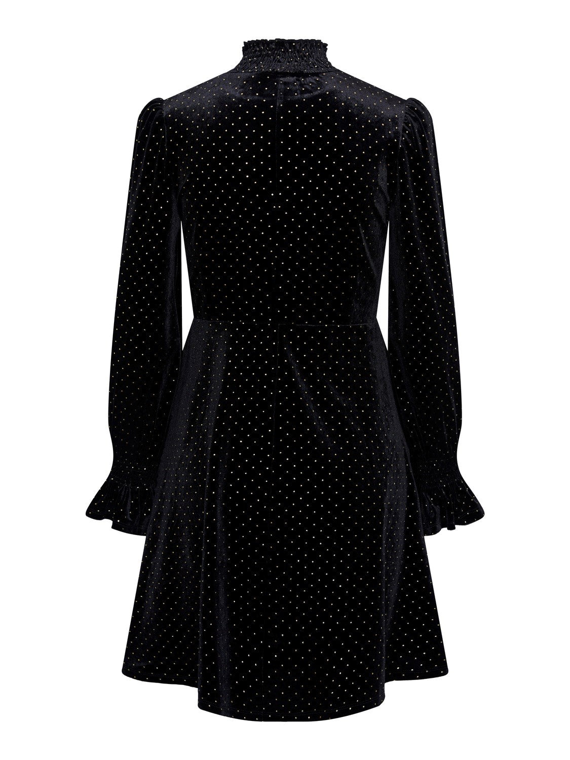 Yasriva LS High Neck Velvet Dress - Black