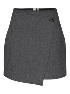 Yassummer HW Short Wool Mix Skirt - Grey Melange