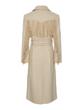 Yasfrida Fringe Wool Mix Coat S. - Fog