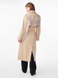 Yasfrida Fringe Wool Mix Coat S. - Fog