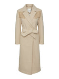 Yasfrida Fringe Wool Mix Coat S. - Fog