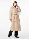 Yasfrida Fringe Wool Mix Coat S. - Fog