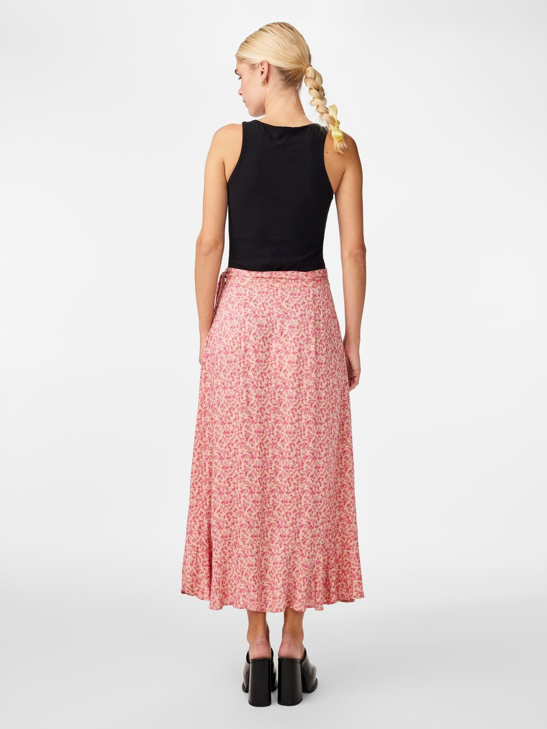 Yasalira Hw Long Wrap Skirt - Irish Cream Ditsy Flower