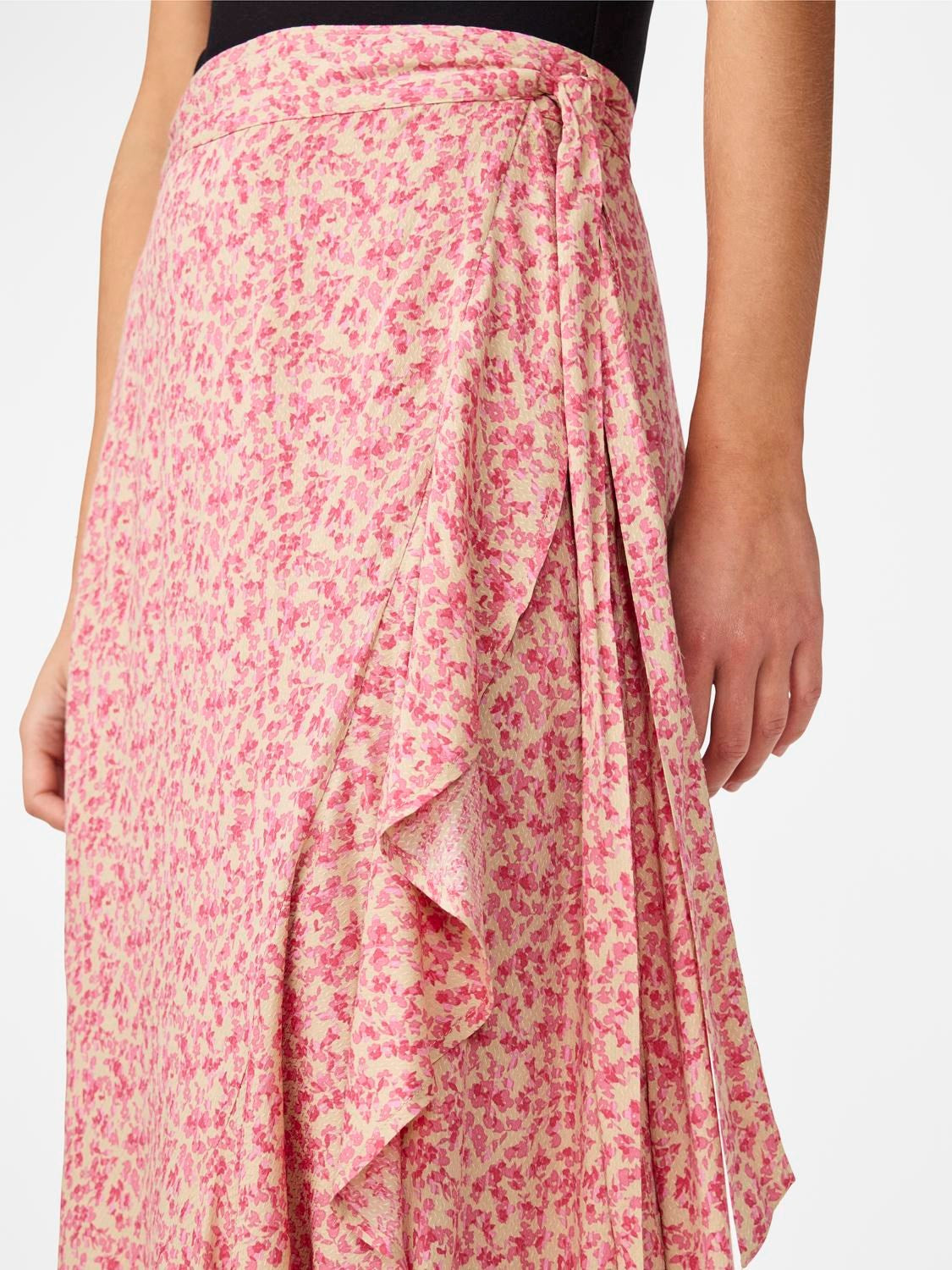 Yasalira Hw Long Wrap Skirt - Irish Cream Ditsy Flower