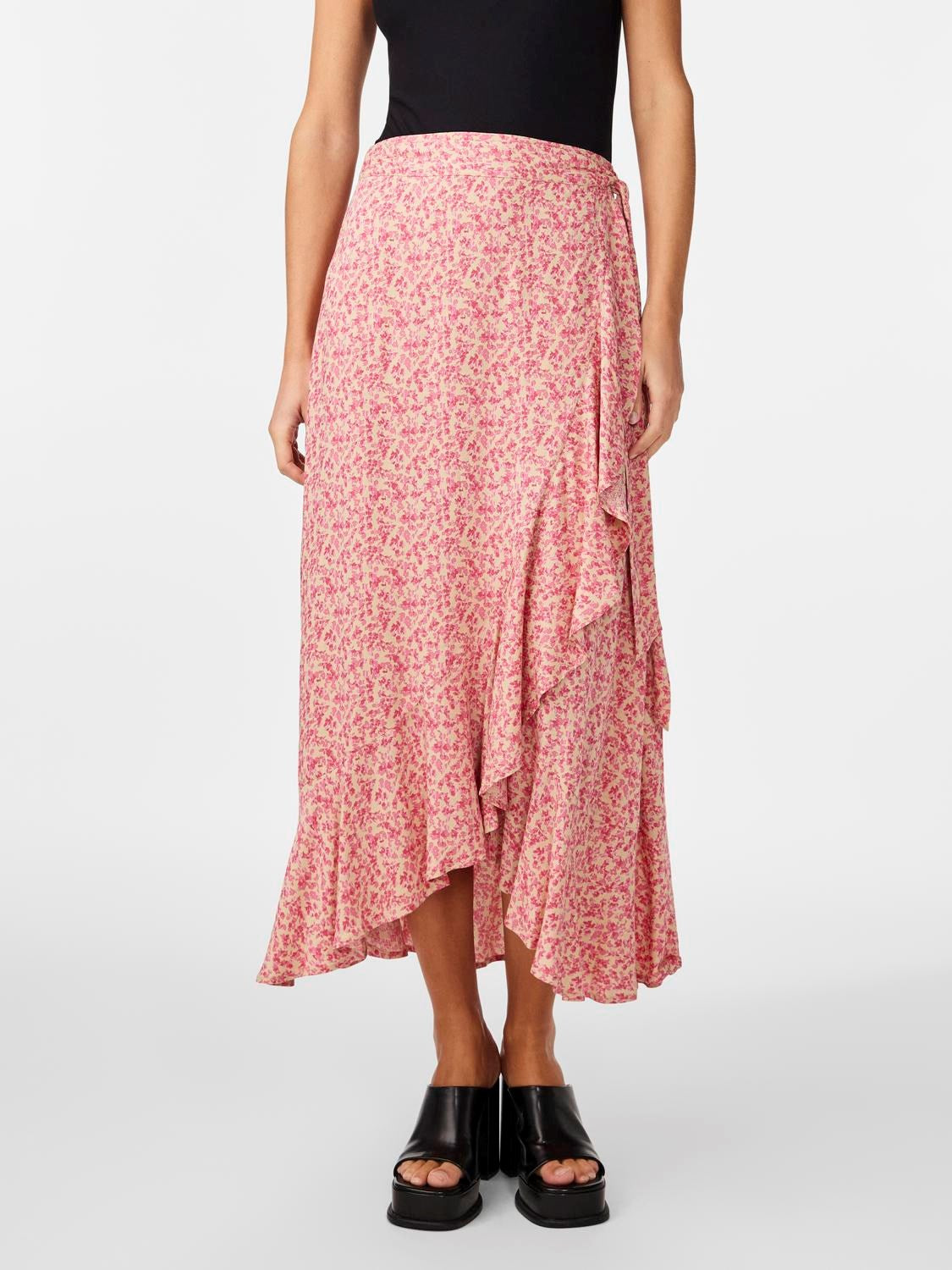 Yasalira Hw Long Wrap Skirt - Irish Cream Ditsy Flower