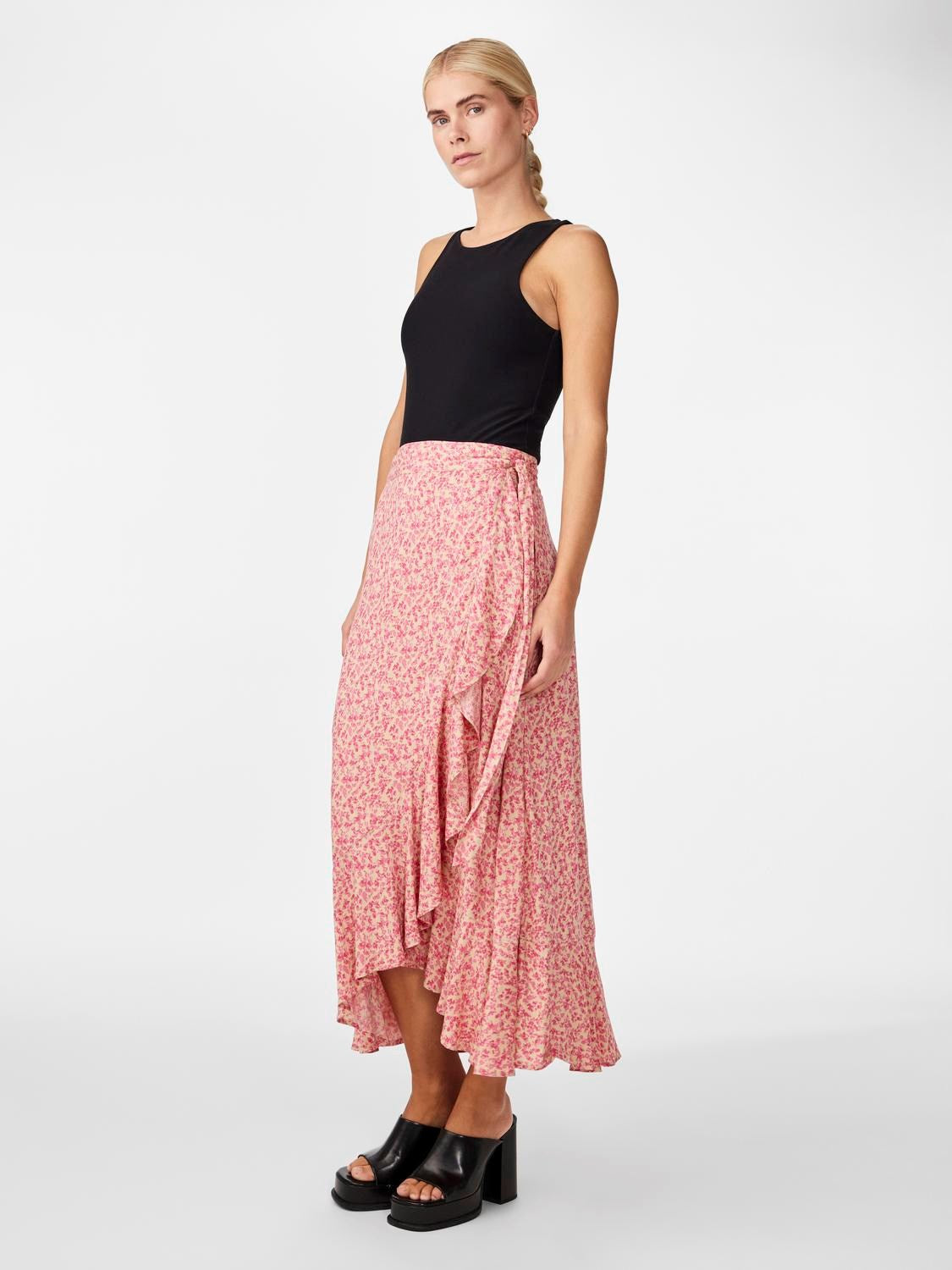 Yasalira Hw Long Wrap Skirt - Irish Cream Ditsy Flower