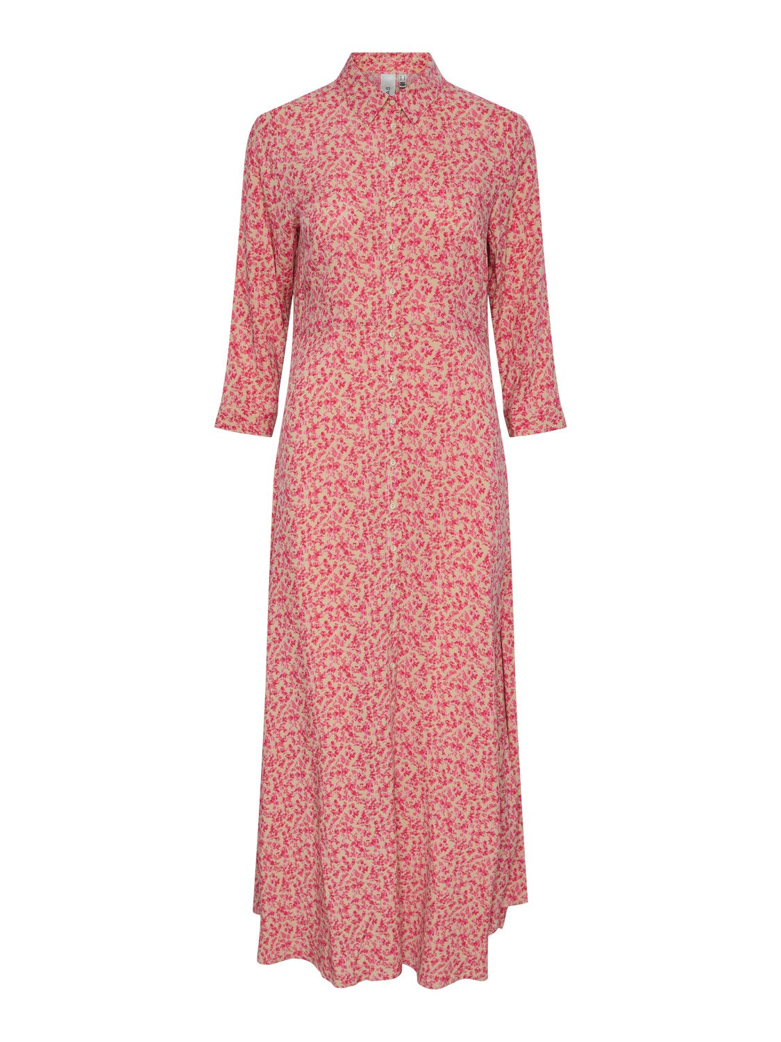 Y.A.S Yassavanna Long Shirt Dress S. - Irish Cream Ditsy Flower