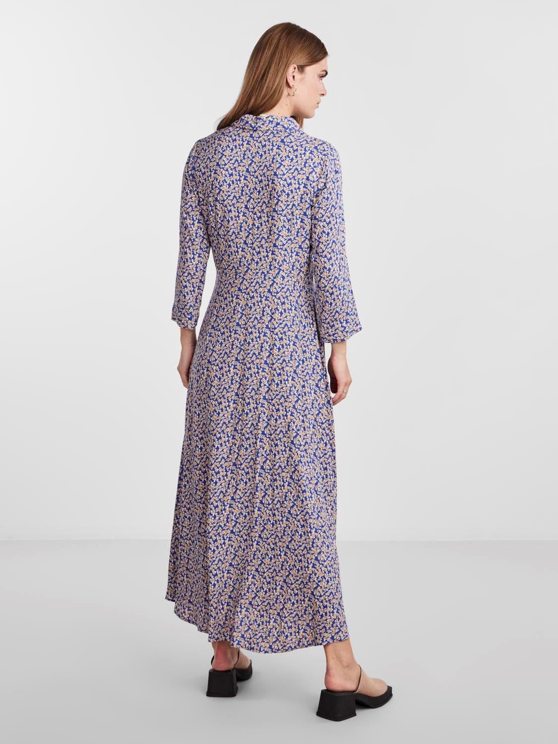 Yassavanna Long Shirt Dress - Bluing Ditsy Flower