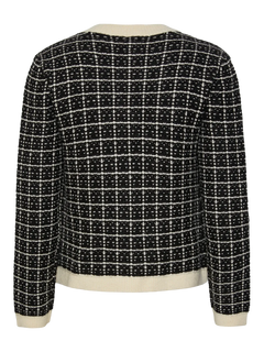 Yaslivia Ls Short Knit Cardigan - Black Birch
