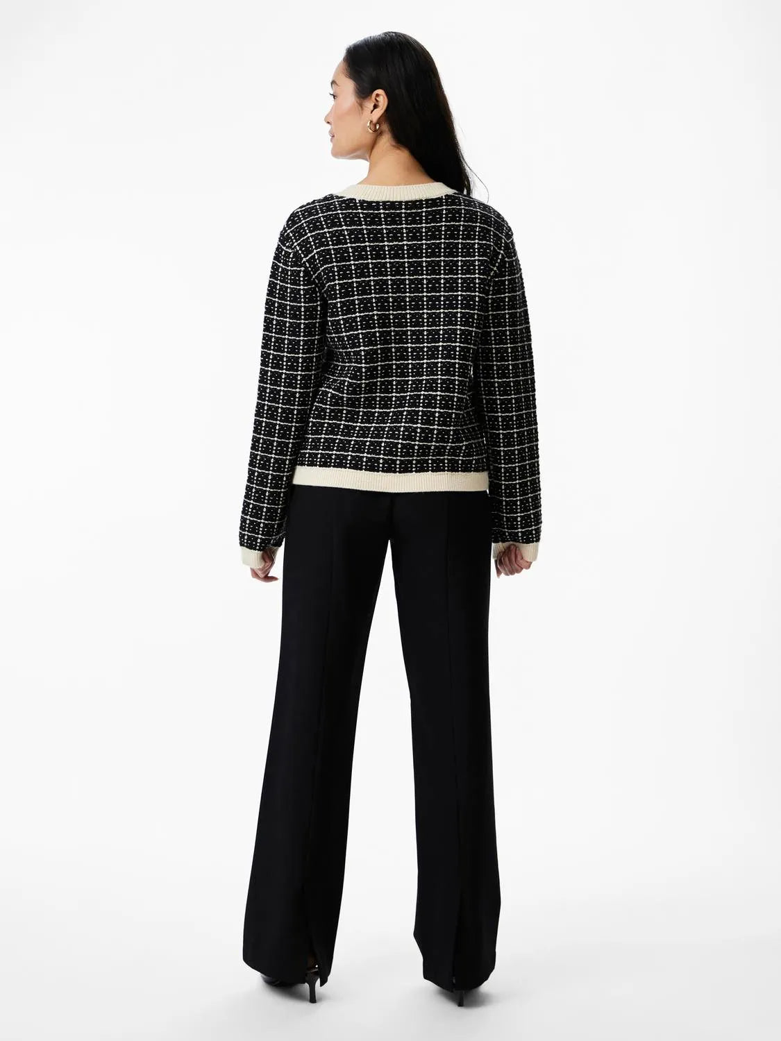 Yaslivia Ls Short Knit Kofta - Svart