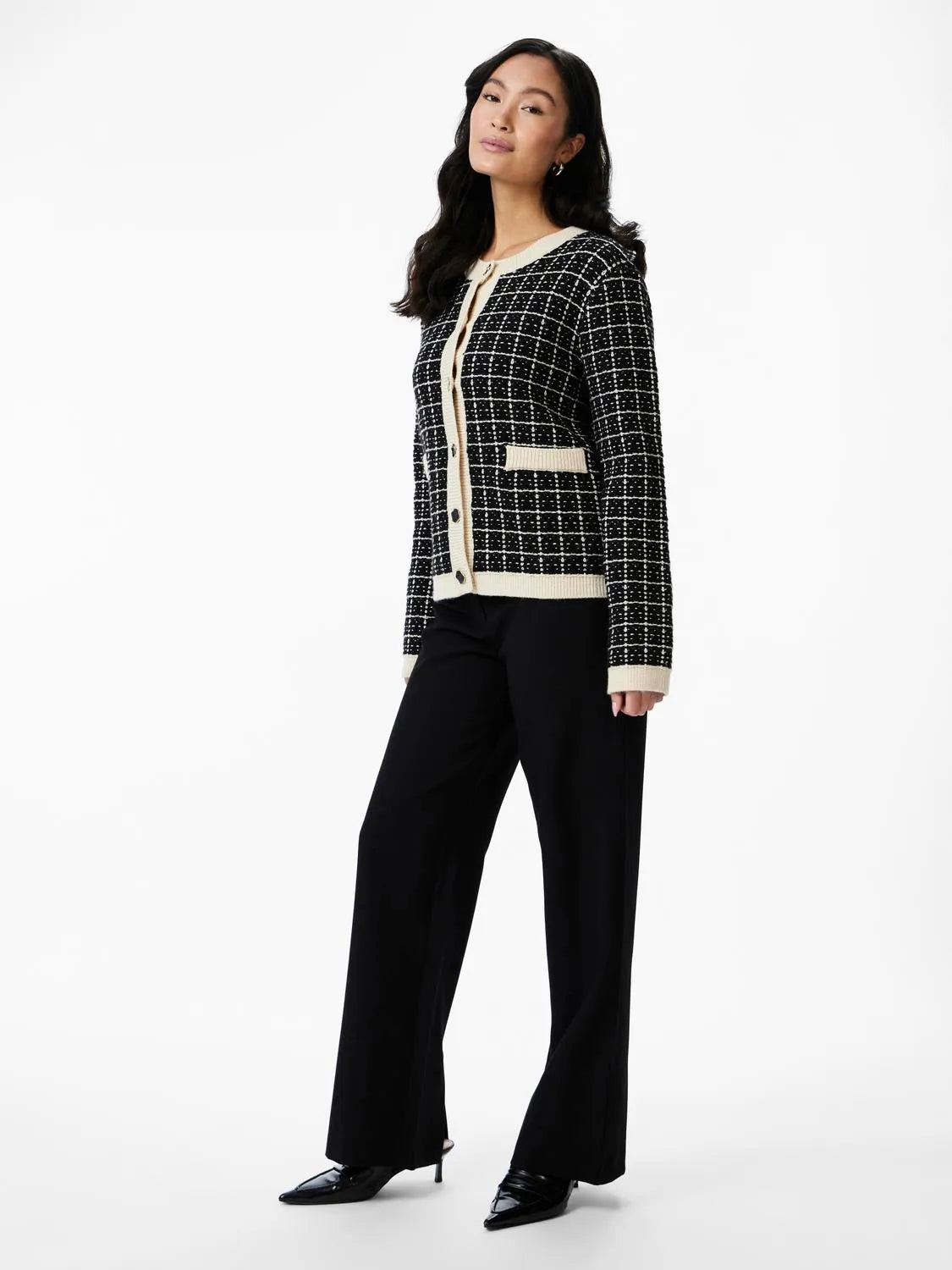 Yaslivia Ls Short Knit Kofta - Svart