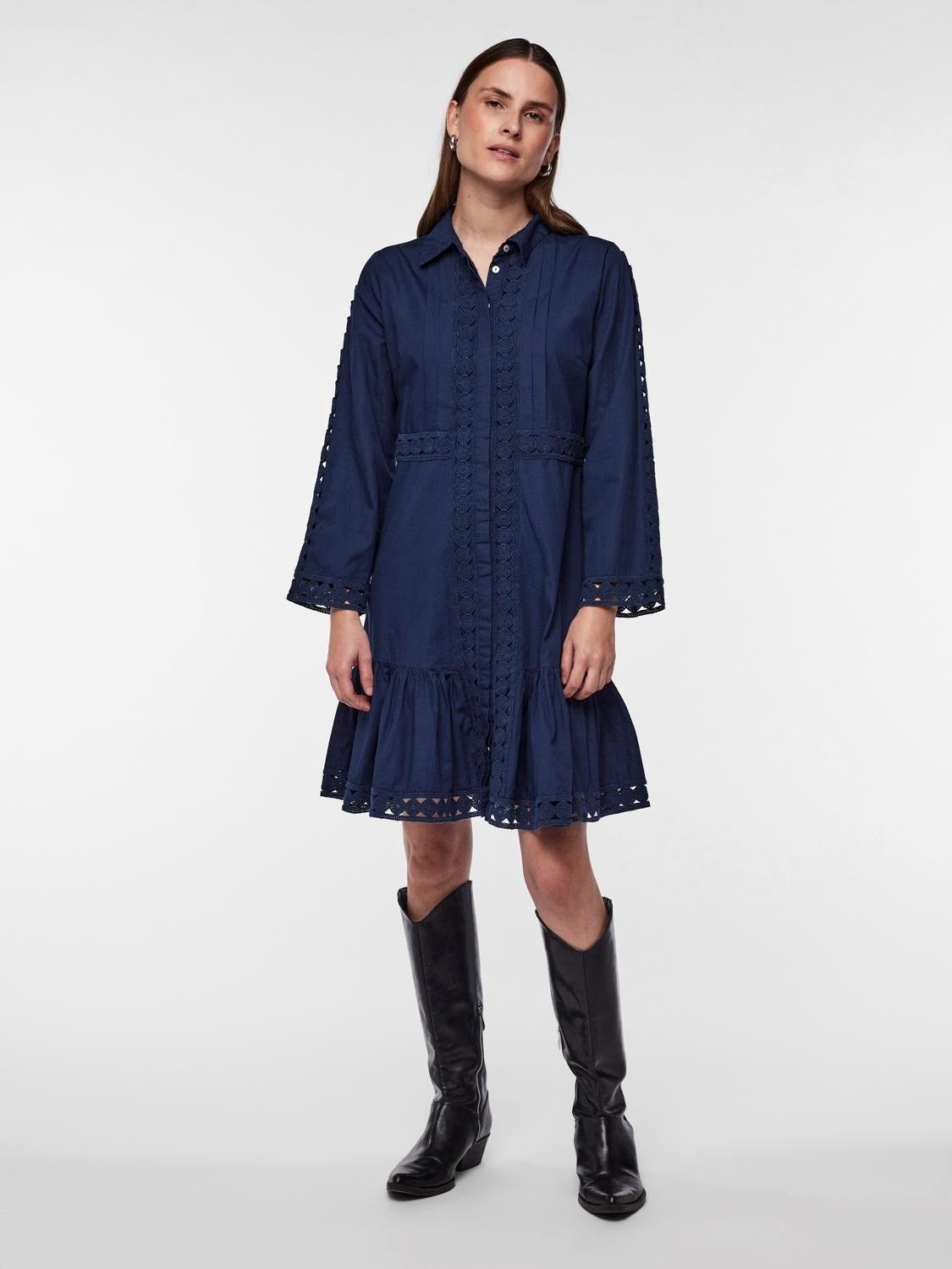 Yasjanna 7/8 Dress - Dress Blues
