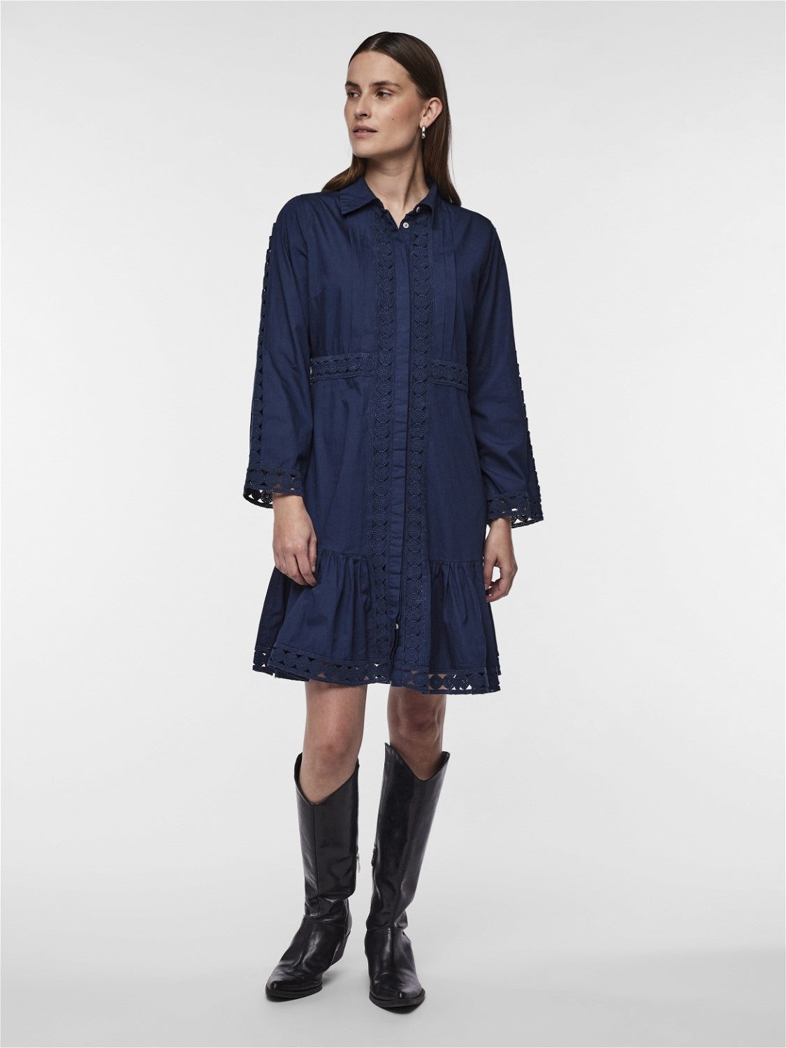 Yasjanna 7/8 Dress - Dress Blues