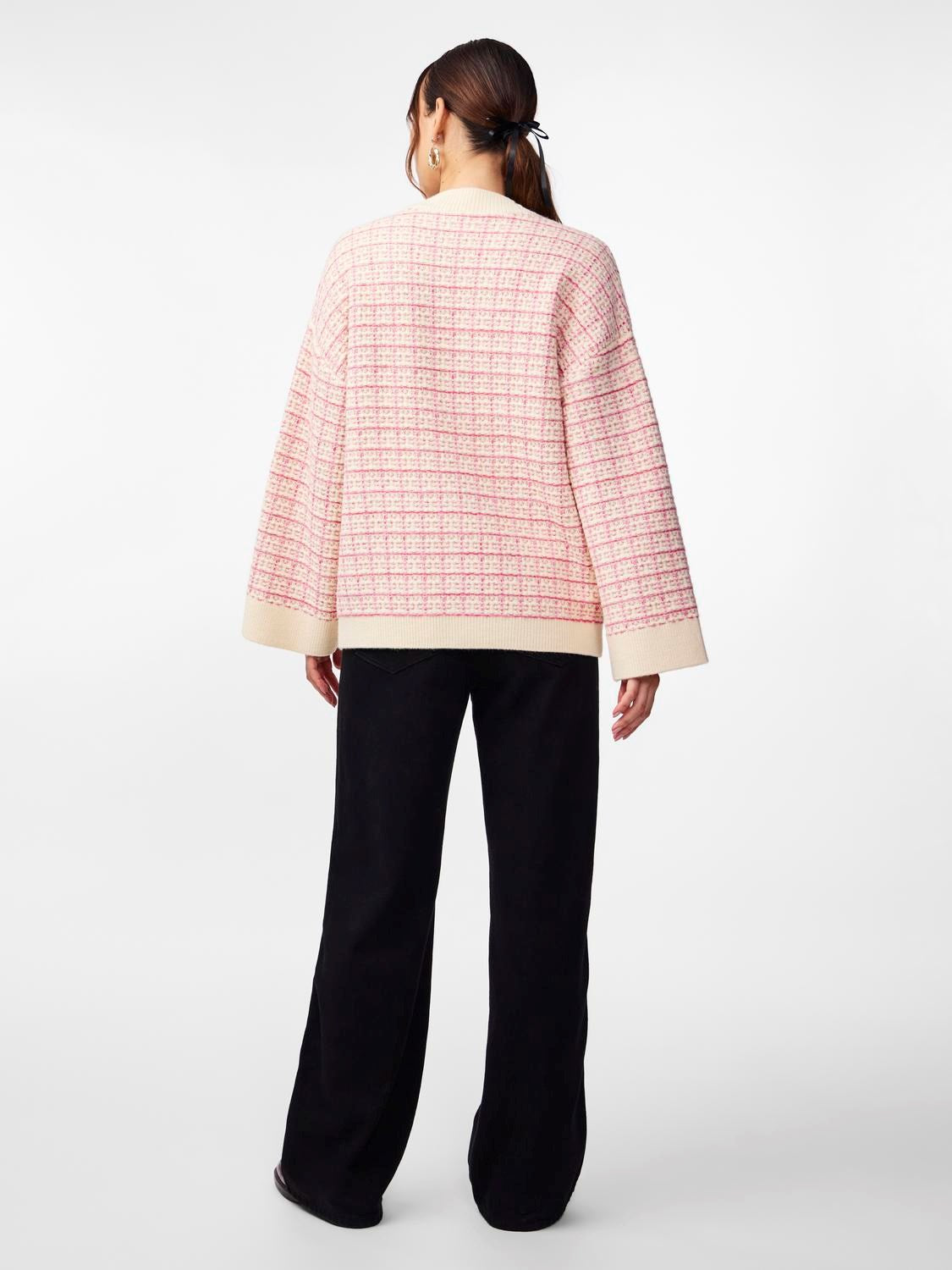 Yasliviana Ls Knit Cardigan - Birch Rasberry Sorbet/Pirouette