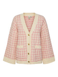 Yasliviana Ls Knit Cardigan - Birch Rasberry Sorbet/Pirouette