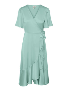 Yasthea 2/4 Midi Wrap Dress S. - Malachite Green