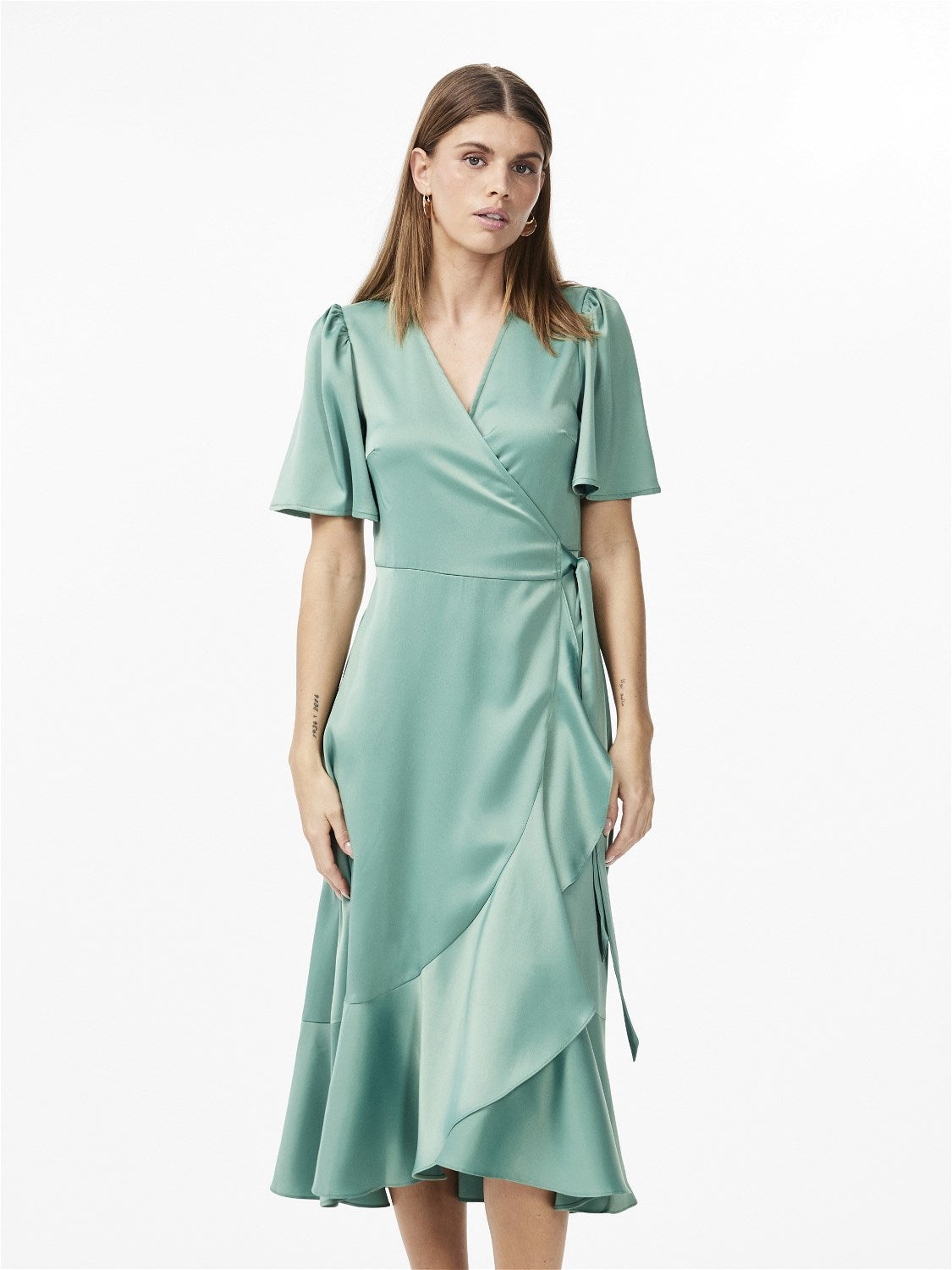 Yasthea 2/4 Midi Wrap Dress S. - Malachite Green