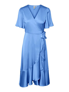Yasthea 2/4 Midi Wrap Dress S. - Ashleigh Blue