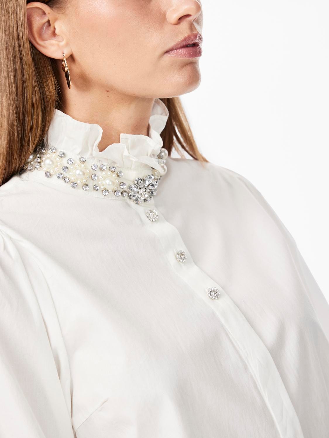 Yasmanilla Ls Embellished Top - Star White