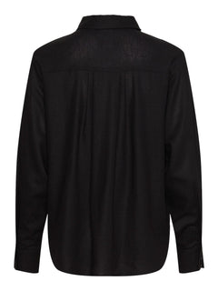 Flaxy Ls Linen Shirt - Black