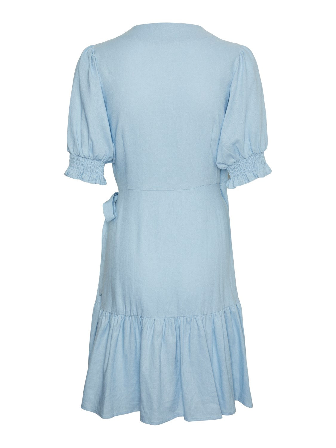 Flaxy Ss Wrap Dress - Clear Sky