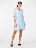 Flaxy Ss Wrap Dress - Clear Sky