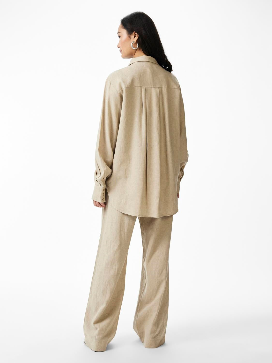 Flaxy Ls Linen Shirt - Birch
